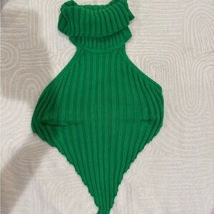 SHEIN Vibrant Green Ribbed Top